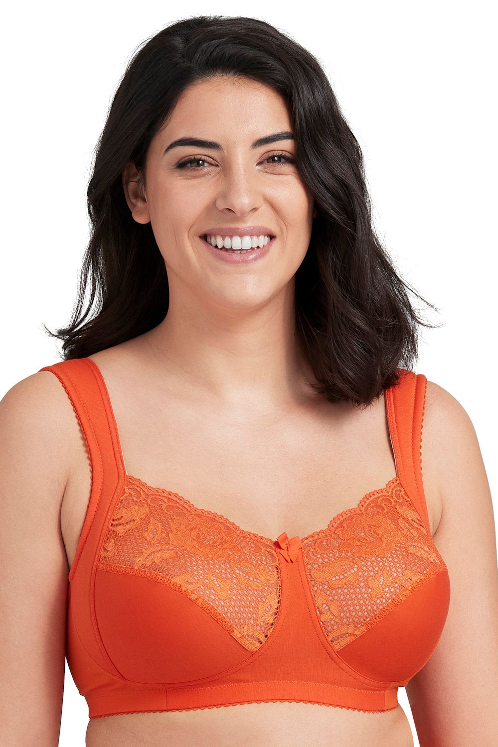 Miss Mary Lovely Lace Non-Wired Bra Orange  Lumingerie bras and underwear  for big busts