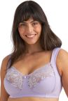 Miss Mary Lovely Lace Non-Wired Bra - Lavender-thumb Non-wired full cup bra with extra wide straps. 80-120 D-H 2105-09/LAV