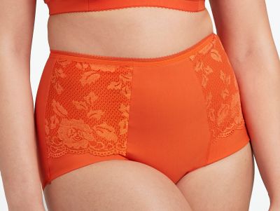 Miss Mary Lovely Lace Support Brief Orange High waist briefs with tummy support EU 40-54 MM-4105-18