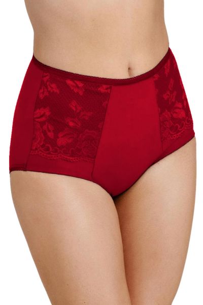 Miss Mary Lovely Lace Support Brief Red High waist briefs with tummy support EU 38-52 MM-4105-32