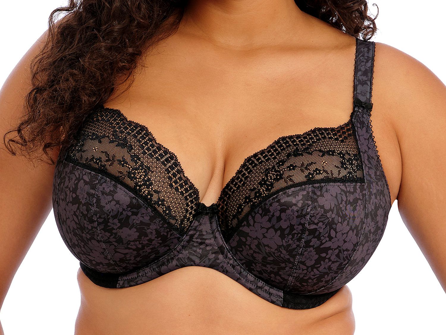 ELOMI LUCIE UNDERWIRED STRETCH PLUNGE BRA - BLACK