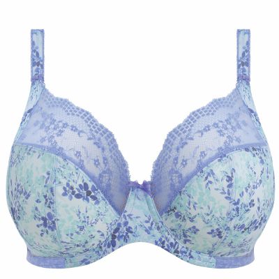 Elomi Lucie UW Stretch Plunge Bra Cornflower Underwired, full cup plunge bra with stretch lace. 70-100, E-N EL4490-COR