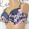 Elomi Lucie UW Stretch Plunge Bra Teal Floral-thumb Underwired, full cup plunge bra with stretch lace. 70-100, E-N EL4490-TOL