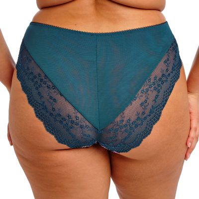 Elomi Lucie High Leg Brief - Teal Floral Waist high midi brief with high legs. M/40 - 4XL/50 EL4498-TOL
