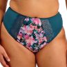Elomi Lucie High Leg Brief - Teal Floral-thumb Waist high midi brief with high legs. M/40 - 4XL/50 EL4498-TOL