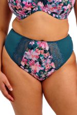 Lucie High Leg Brief - Teal Floral