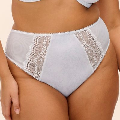 Elomi Lucie High Leg Brief - White Waist high midi brief with high legs. M/40 - 4XL/50 EL4498-WHE