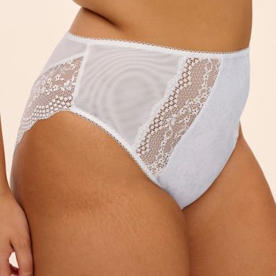 Elomi Lucie High Leg Brief - White Waist high midi brief with high legs. M/40 - 4XL/50 EL4498-WHE