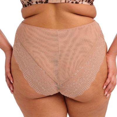Elomi Lucie High Leg Brief - Wild Cat Waist high midi brief with high legs. S/38 - 4XL/50 EL4498-WIT