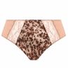 Elomi Lucie High Leg Brief - Wild Cat-thumb Waist high midi brief with high legs. S/38 - 4XL/50 EL4498-WIT