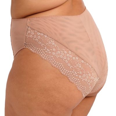Elomi Lucie High Leg Brief - Wild Cat Waist high midi brief with high legs. S/38 - 4XL/50 EL4498-WIT