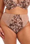 Elomi Lucie High Leg Brief - Wild Cat-thumb Waist high midi brief with high legs. S/38 - 4XL/50 EL4498-WIT