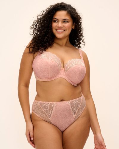 Elomi Lucie High Leg Brief - Pale Blush Waist high midi brief with high legs. M/40 - 4XL/50 EL4496-PAU