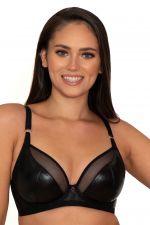 Lucky Star Plunge Bra Black Wetlook