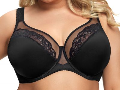 Gorsenia Luisse Soft Bra Black Underwired, non-padded full cup bra 65-115, D-P K441-CZA