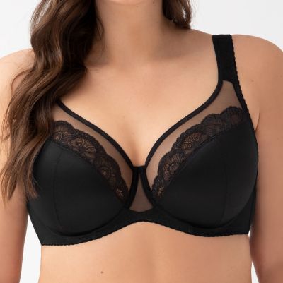 Gorsenia Luisse Soft Bra Black Underwired, non-padded full cup bra 65-115, D-P K441-CZA