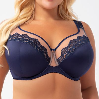 Gorsenia Luisse Soft Bra Navy Underwired, non-padded full cup bra 65-115, D-P K441-GRA