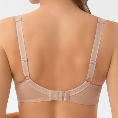 Gorsenia Luisse Lace UW Soft Comfort Bra - Almond Underwired, non-padded full cup bra with the loved Luisse frame. 65-100, D-M G018