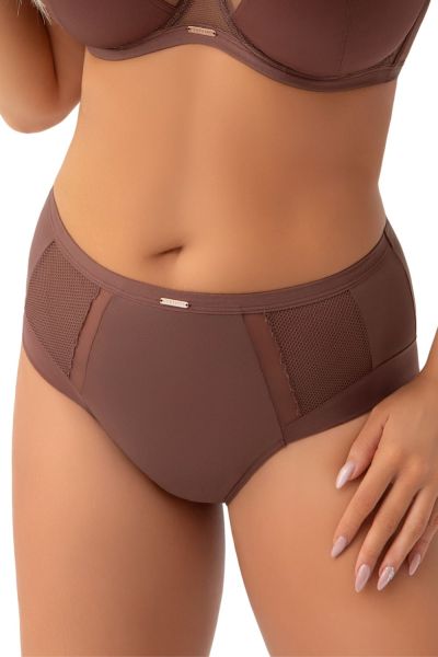 Gorsenia Luisse Mesh Briefs - Chocolate  L/40 - 4XL/48 K442/1-CHO