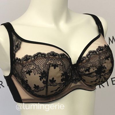 Subtille Venetia Soft Full Cup Bra Black Beige Underwired non-padded mesh bra 65-105, D-O VEN-SOFT-BEZ-CZE