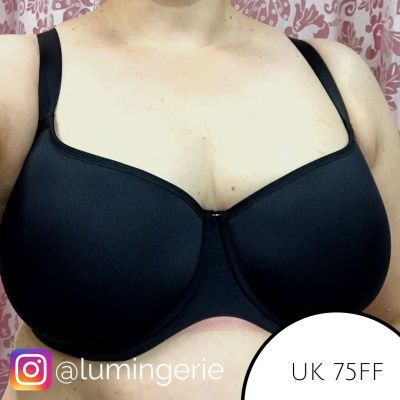 Sculptresse by Panache Elegance UW Moulded Spacer Bra Noir Underwired, moulded spacer bra 75-100, D-L 10401-NOR