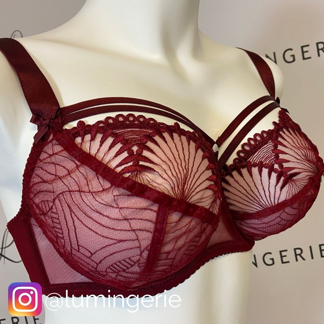 Nessa Valentina Soft Bra Claret  Lumingerie bras and underwear for big  busts