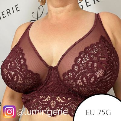 PrimaDonna First Night Plunge Longline Bra Merlot Underwired, non-padded plunge longline bra 70-90, D-G 0141886-MRL