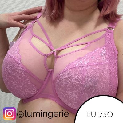 Elomi Brianna UW Plunge Bra Very Pink Underwired, full cup plunge bra. 70-100, F-O EL8080-VEK