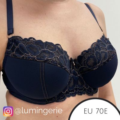 Ava Lingerie Casabella Semi Soft Bra Navy Underwired, padded full cup bra 65-100, D-L AV-1992-NAVY