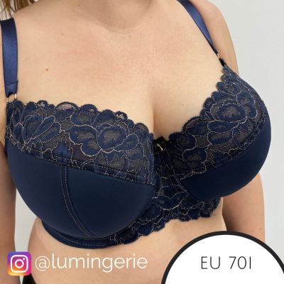 Ava Lingerie Casabella Semi Soft Bra Navy Underwired, padded full cup bra 65-100, D-L AV-1992-NAVY