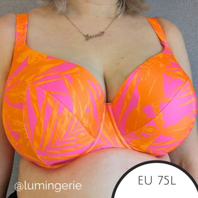 Ava Swimwear Tangerine UW Padded Bikini Bra Padded and underwired, full cup bikini bra. 70-100, D-L SK-214-TAN