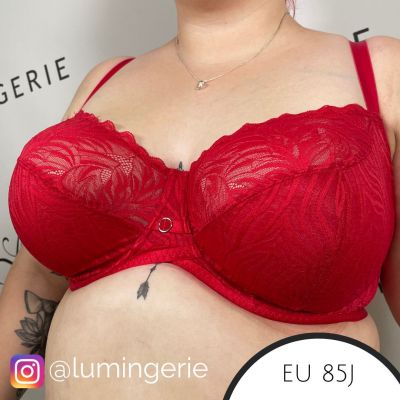 Curvy Kate Lace Daze Balcony Bra Lipstick Red Underwired, non-padded balcony bra 65-100, E-O CK-044-100-LIP