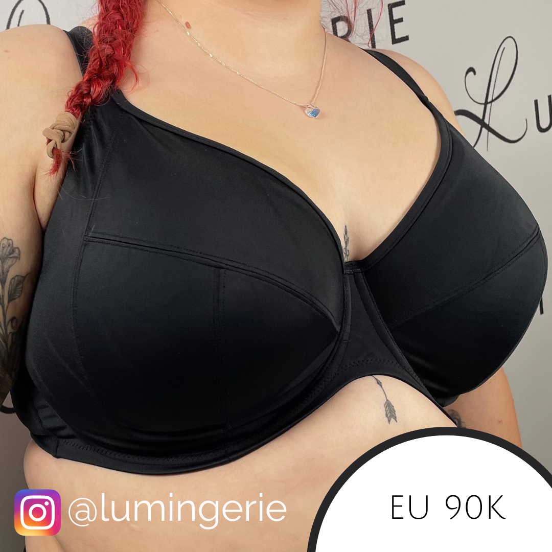 Elomi Essentials Plunge Swim Bra Black  Lumingerie bras and underwear for  big busts