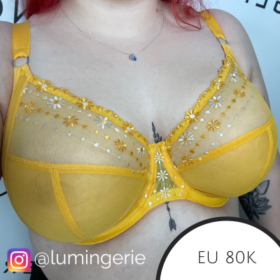 Elomi Matilda UW Plunge Bra Yellow Daisy Underwired, full cup plunge bra 70-100, E-O EL8900-DSY