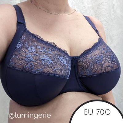 Elomi Morgan UW Banded Bra Midnight Underwired, non-padded banded bra in full cup. 70-100, E-O EL4111-MIH