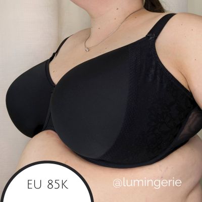 Elomi Nerina UW Moulded Spacer Bra Black Underwired, seamless spacer t-shirt bra. 75-105, E-L EL302710-BLK