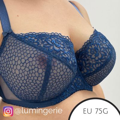 Gorsenia Edith Soft Bra Cobalt Blue Underwired, non-padded bra 65-100, D-M K728