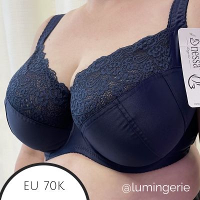 Nessa Kenzo Soft Comfort Minimizer Bra Navy Underwired non-padded comfort bra. 75-110, D-P KEN-N507-NAY