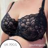 Panache Allure Full Cup Bra Black & Latte-thumb Underwired non-padded full cup lace bra. 65-90, D-J 10765-B&L