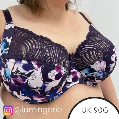Sculptresse by Panache Arianna Full Cup Bra Damson Floral Underwired, non-padded full cup bra 75-105, D-H 10275-DAM