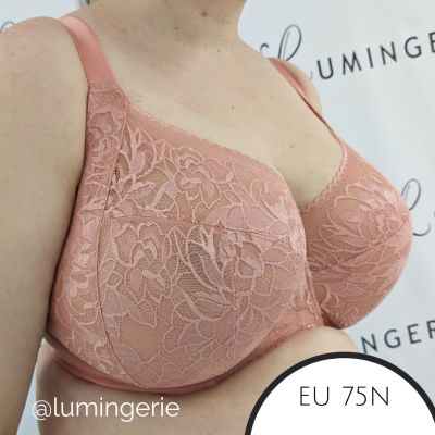 Sculptresse by Panache Dream UW Full Cup Bra Rose Pink Underwired non-padded full cup mesh and stretch lace bra. 75-105, E-O 10805-ROP