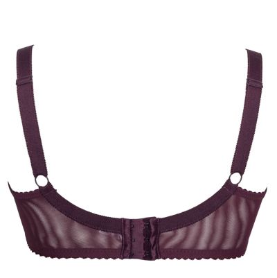 Plaisir Lush UW Lace Bra Burgundy Underwired, non padded, stretch lace bra. 75-100, D-H 41621-33/BUR