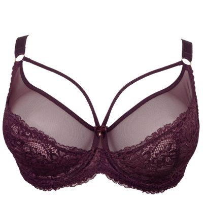 Plaisir Lush UW Lace Bra Burgundy Underwired, non padded, stretch lace bra. 75-100, D-H 41621-33/BUR