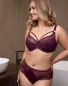 Plaisir Lush UW Lace Bra Burgundy-thumb Underwired, non padded, stretch lace bra. 75-100, D-H 41621-33/BUR