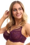 Plaisir Lush UW Lace Bra Burgundy-thumb Underwired, non padded, stretch lace bra. 75-100, D-H 41621-33/BUR