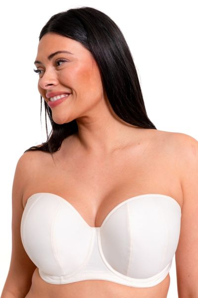 Curvy Kate Luxe *updated* Strapless Multiway Bra Pearl Ivory Underwired, padded, strapless multiway bra. 65-90 D-M CK2601-PIV