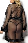Anaïs apparel Anaïs+ Maerin Mesh & Satin Robe Black-thumb  Plus sizes 