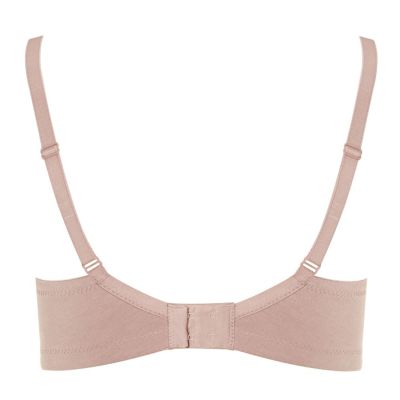 Royce Maisie Satin Trim T-shirt Bra Blush Wirefree, moulded full cup t-shirt bra with bilateral pockets. 65-90, D-G 1091-BLH