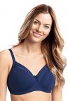 Royce Maisie Satin Trim T-shirt Bra Navy-thumb Wirefree, almost full cup style t-shirt bra with bilateral pockets 65-90, D-G 1091-NAY