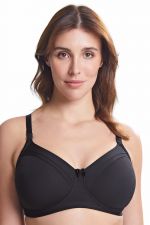 Maisie Satin Trim T-shirt Nursing Bra Black